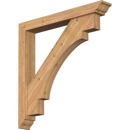 Ekena Millwork Merced Traditional Smooth Bracket w/ Offset Brace, Western Red Cedar, 5 1/2"W x 40"D x 40"H BKT0604X40X40MRC01SWR